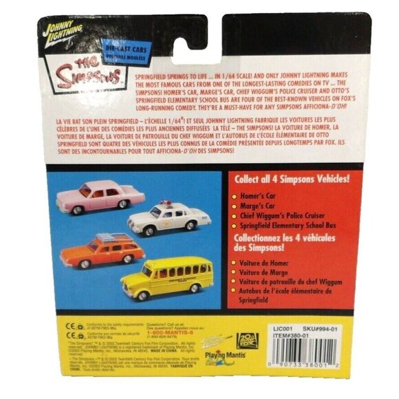The Simpsons die-cast 3" POLICE CRUISER toy vehicle JOHNNY LIGHTNING 2003, NEW - Picture 2 of 2